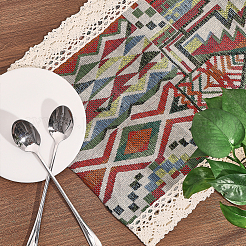 Geometric Pattern Burlap Table Runner&nbsp;AJEW-WH0258-754