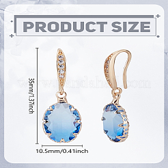 1 Pair Brass Cubic Zirconia Dangle Earrings&nbsp;EJEW-LP0003-67A