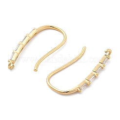 真鍮マイクロペーブクリアキュービックジルコニアピアスフック  18KGP本金メッキ  22.5x11x3mm  穴：1.2mm  ピン：0.8mm&nbsp;KK-G516-04G