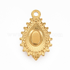 304ステンレスペンダント  白い石で  ティアドロップ  染め＆加熱  レッド  22x14x5mm  穴：1.6mm&nbsp;STAS-N087-41H