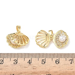 Brass Micro Pave Cubic Zirconia Pendants&nbsp;KK-L256-37G