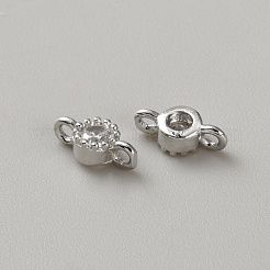 Brass Pave Clear Cubic Zirconia Links&nbsp;KK-WH0108-20P