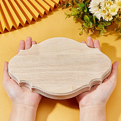 家具固定用の未染色の木製地下室  オーバル  アンティークホワイト  222x150x18mm&nbsp;WOOD-WH0025-42