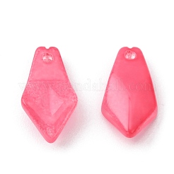 透明スプレー塗装ガラスペンダント  四辺形  ミックスカラー  14.5x7.5x3.5mm  穴：1mm&nbsp;GLAA-S183-21B-M