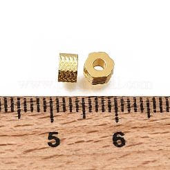 真鍮ビーズ  テクスチャ付き六角形  ラックめっき  長持ちメッキ  ゴールドカラー  3x4.7x4.7mm  穴：2mm&nbsp;KK-CBA0DF0-07G