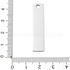 304ステンレスペンダント  長方形チャーム  刻印ブランクタグミラー研磨  ステンレス鋼色  40x9x1mm  穴：3mm&nbsp;SA-CBAF1D5-04P