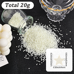 20g 光るプラスチック製スタースパンコールネイルアートデコレーションアクセサリー  ホワイトスモーク  3.5x4x0.2mm&nbsp;KY-SC0002-41