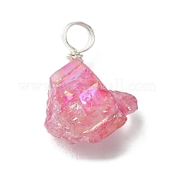 Electroplated Natural Quartz Pendants&nbsp;PALLOY-JF04374-01