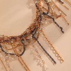 Aolly & Resin Multi-Layered Tassel Bib Necklaces for Women&nbsp;WG8E8DB-01