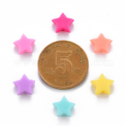 不透明なアクリルビーズ  スター  ミックスカラー  8x9x3.5mm  穴：1.6mm  約3380個/500g&nbsp;MACR-S373-29A