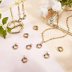 10Pcs Eco-Friendly Brass with Glass Pendants&nbsp;KK-SZ0005-78