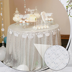 Sequin Polyester Lace Fabric&nbsp;DIY-WH0622-147B