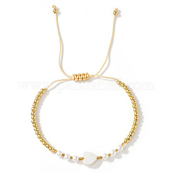 Handmade Brass & Imitation Pearl Round Beaded Bracelets&nbsp;YH5085-1