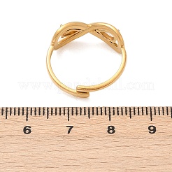 304 Stainless Steel Pave Cubic Zirconia Adjustable Cuff Rings&nbsp;RJEW-Z093-01G