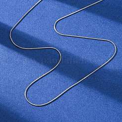 1mm 304 ステンレススチール ラウンドスネークチェーンネックレス  変色しない  ステンレス鋼色  16.93インチ（43cm）&nbsp;NJEW-T016-27P