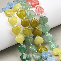 Gradient Color Cherry Quartz Glass & Natural Dyed White Jade & Lemon Jade & Green Aventurine Beads Strands&nbsp;G-B185-A15