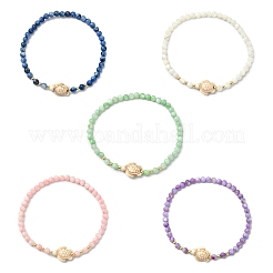 Dyed Natural Freshwater Shell & Synthetic Turquoise Beaded Stretch Bracelets for Women&nbsp;BJEW-JB13883