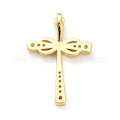 Brass Micro Pave Clear Cubic Zirconia Pendants&nbsp;ZIRC-L100-093G