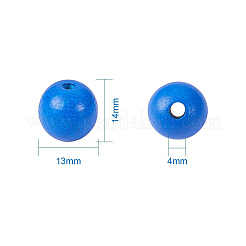 ウッドビーズ  染め  ラウンド  ミックスカラー  14x13mm  穴：4mm  約400個/箱&nbsp;WOOD-PH0003-03