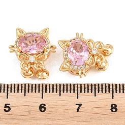 Brass Micro Pave Cubic Zirconia Beads&nbsp;KK-A298-13G-01