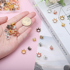 140個 14スタイル 合金ヨーロピアンビーズ  大穴ビーズ  クラウン  ミックスカラー  9~13x6~6.5mm  穴：6mm  10個/スタイル&nbsp;DIY-CA0006-56