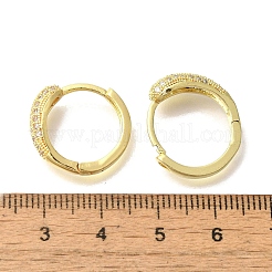 Brass Clear Cubic Zirconia Hoop Earrings&nbsp;EJEW-M047-01G