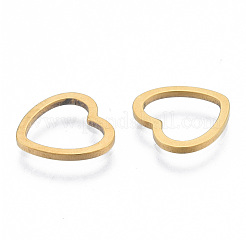 201 ステンレススチールリンクリング  ハート  ゴールドカラー  11x12x1mm  内径：7.5x9.5mm&nbsp;STAS-N090-T06-2