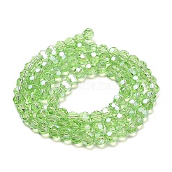 透明ガラスビーズ  32ファセット  ABカラーメッキ  ラウンド  薄緑  4.5x4mm  穴：1mm  約87~93個/連  32~33cm&nbsp;EGLA-A035-T4mm-B09