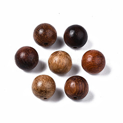 天然木のビーズ  ワックスをかけられた木製のビーズ  染色されていない  ラウンド  キャメル  8mm  穴：1.5mm&nbsp;X-WOOD-S666-8mm-01