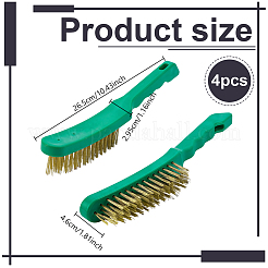 スチールワイヤーブラシ  ABS樹脂製ハンドル付き  グリーン  265x29.5x46mm&nbsp;AJEW-WH0643-031A