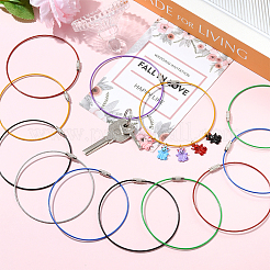 28Pcs 7 Colors 304 Stainless Steel Wire Cable Keychains&nbsp;FIND-SC0019-17
