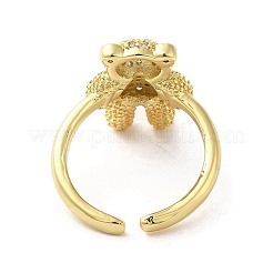 Rack Plating Brass Micro Pave Cubic Zirconia Finger Ring&nbsp;RJEW-C072-32A-01G