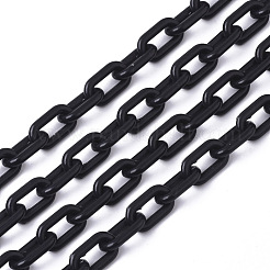 不透明なアクリルアズキチェーン  オーバル  ミックスカラー  13x8x2mm  19.68インチ（50cm）/連&nbsp;X-SACR-N010-002