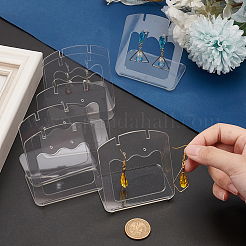 アクリル斜めバックルイヤリングディスプレイスタンド  L字型  透明  8.6x7.5x7.2cm&nbsp;EDIS-WH0031-28A-02