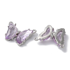 合金樹脂チャーム  鉛フリー＆カドミウムフリー  蝶のチャーム  プラム  プラチナ  12x22x5mm  穴：1.2mm&nbsp;FIND-Z014-13P
