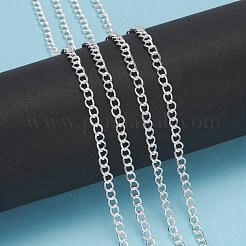 未溶接アイアン製ツイストチェーン  オーバル  スプールで  銀色のメッキ  3.5x2.5x0.7mm  約328.08フィート（100m）/ロール&nbsp;CH-R053-S