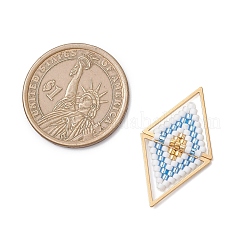 Glass Seed Beaded Connector Charms&nbsp;PALLOY-MZ01110-02