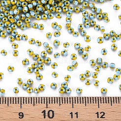 12/0 ガラスシードビーズ  不透明な色が染み込む  シアン  2mm  穴：0.8mm&nbsp;SEED-S005-34