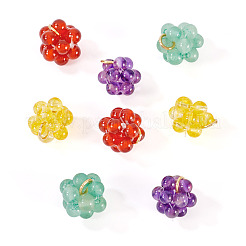 8個4スタイルガラスペンダント  ブドウ  銅線と  ミックスカラー  15~16x13~14x12~13mm  穴：3.5mm  2個/スタイル&nbsp;PALLOY-TA00218