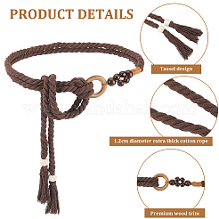 1Pc Handmade Weaving Cotton Tassel Waist Belts for Women Ladies Dress&nbsp;AJEW-CP0010-25B