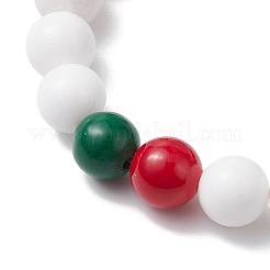 Christmas Theme Natural Mashan Jade & Lawmwork Beads Stretch Bracelets for Women&nbsp;BJEW-JB11148-01