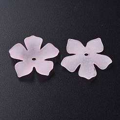 透明なアクリルビーズ  艶消し  花  パールピンク  25.5x26.5x4.5mm  穴：2mm  約900個/500g&nbsp;MACR-S373-119-D08