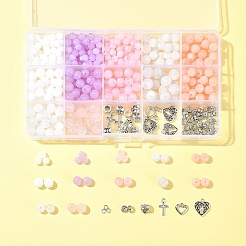 DIY ブレスレット ジュエリー キット  天然宝石を含む  合金ペンダントとアクリルビーズ  ミックスカラー  11~16x11.5~14x2mm  穴：1.2~2mm&nbsp;DIY-FS0006-88