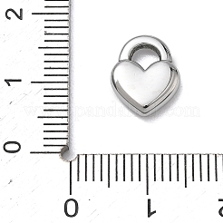 バレンタインデー 304 ステンレススチールチャーム  ハートチャーム  ステンレス鋼色  11.5x9x3mm  穴：2.5x3mm&nbsp;SA-B007-05P-A