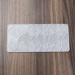 蝶の羽ペンダントシリコンモールド  レジン型  UVレジン用  エポキシ樹脂ジュエリー作り  ホワイト  117x255x4mm  穴：1.5mm＆2mm  内径：46~51x25.5~37mm&nbsp;DIY-L071-07