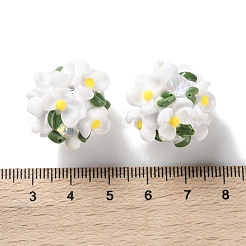 Luminous Polymer Clay Rhinestone Floral Ball Beads&nbsp;CLAY-U002-01F