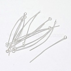 スターリングシルバーアイピン925本  銀  50~52x0.6mm  ヘッド：3mm  約125個/20g&nbsp;STER-F018-02F
