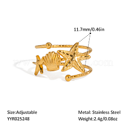 Ocean Themes Stainless Steel Cuff Rings&nbsp;CD7361-5