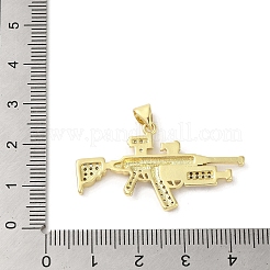 Rack Plating Brass Micro Pave Cubic Zirconia Pendants&nbsp;KK-C052-08B-G