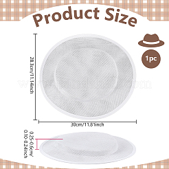 帽子用の綿製の模造フラットラウンドファシネーター帽子ベース  ホワイト  300x283x2.5~6mm  内径：200x180mm&nbsp;FIND-WH0173-460A